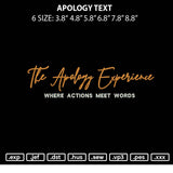 Apology Text Embroidery File 6 sizes