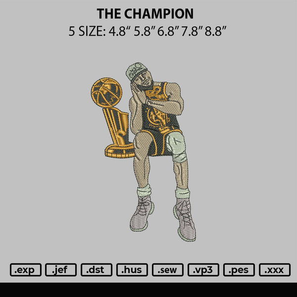 The Champion Embroidery File 5 sizes