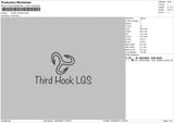 Hook Text Embroidery File 6 sizes