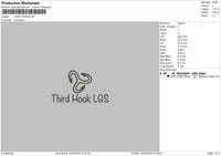 Hook Text Embroidery File 6 sizes