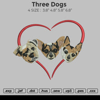 Three Dogs Embroidery