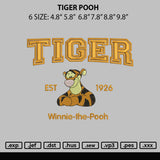 Tiger Pooh Embroidery File 6 sizes