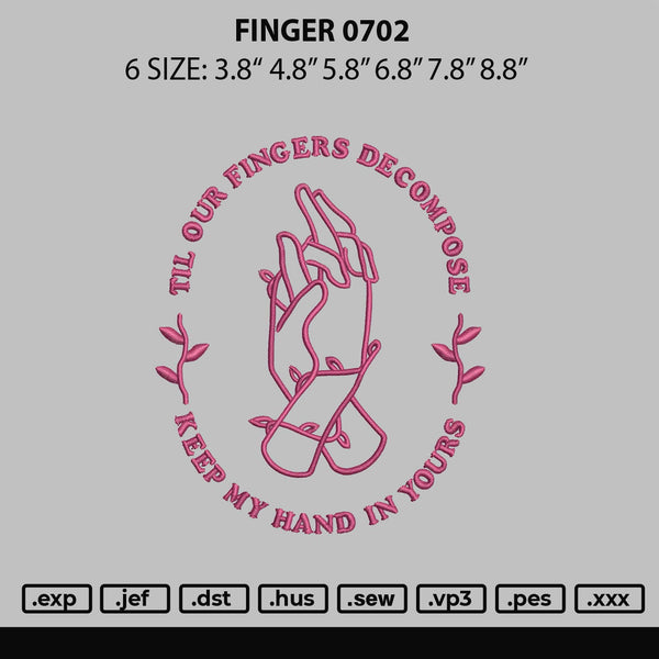 Finger 0702 Embroidery File 6 sizes