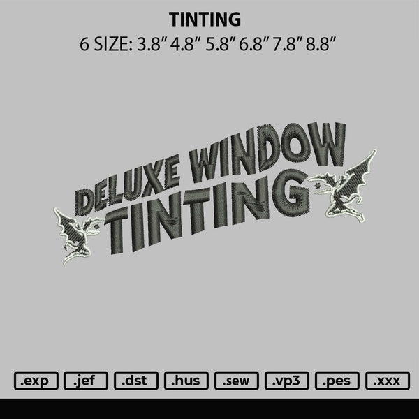 Tinting Embroidery File 6 sizes