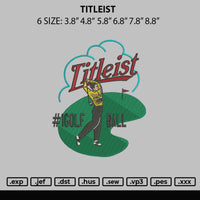 Titleist Embroidery File 6 sizes