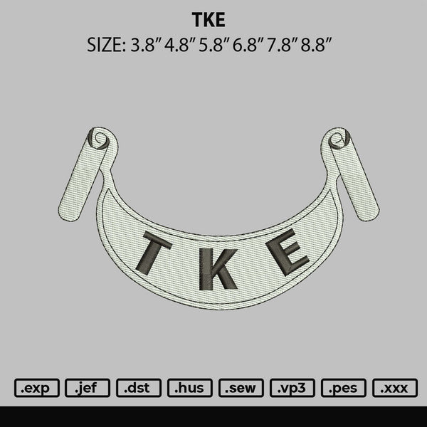 Tke EMbroidery File 6 sizes