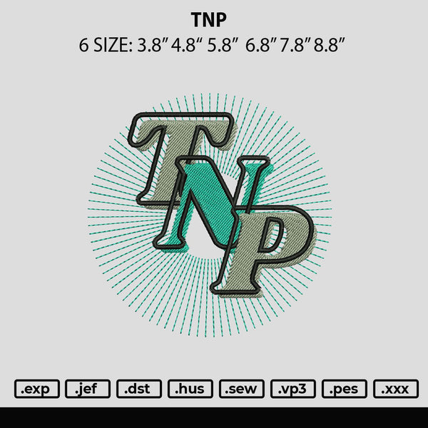 Tnp Embroidery File 6 sizes