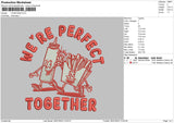 Together Embroidery File 6 sizes