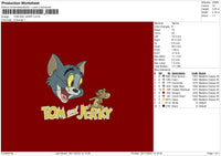 TOM JERRY Head Embroidery File 6 sizes