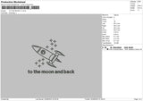 To The Moon V1 Embroidery File 6 sizes