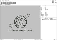 To The Moon V2 Embroidery File 6 sizes