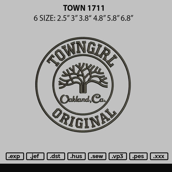 Town 1711 Embroidery File 6 sizes