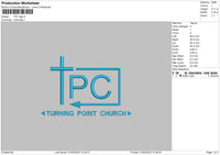 Tpc Logo Embroidery File 6 sizes