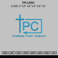 Tpc Logo Embroidery File 6 sizes