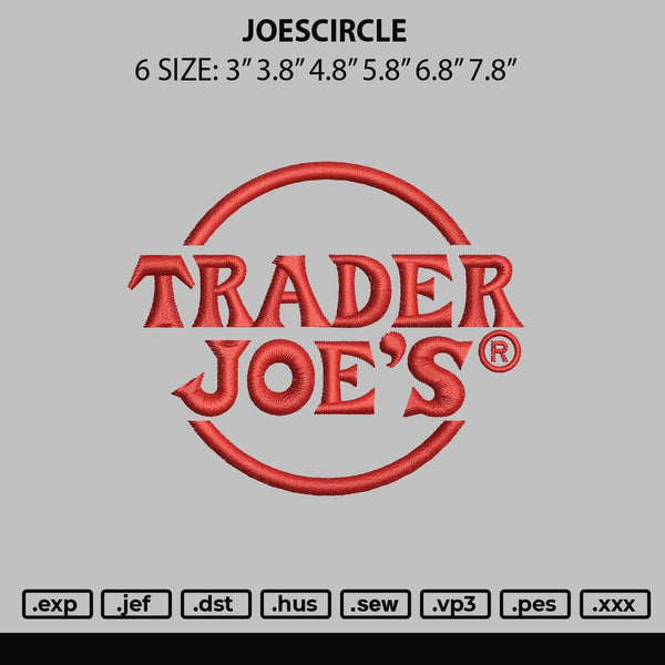 Joescirlce Embroidery File 6 sizes