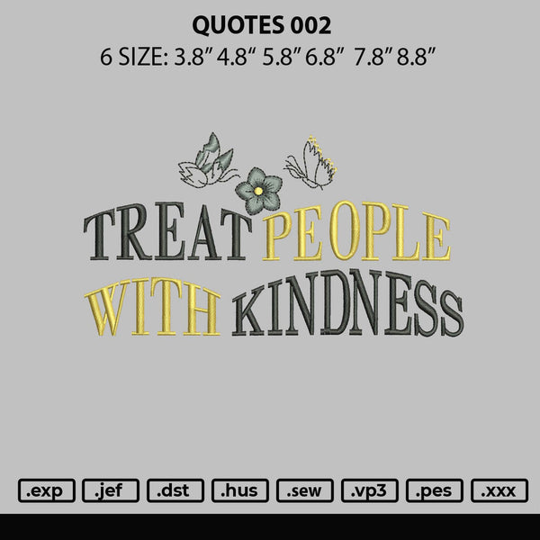 Quotes 002 Embroidery File 6 sizes