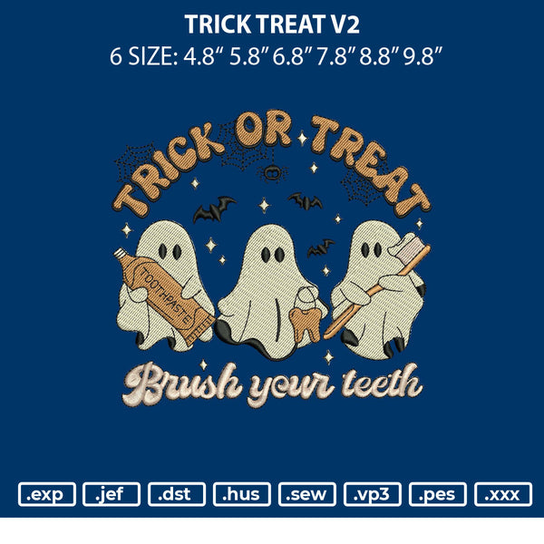 Trick Treat V2 Embroidery File 6 sizes