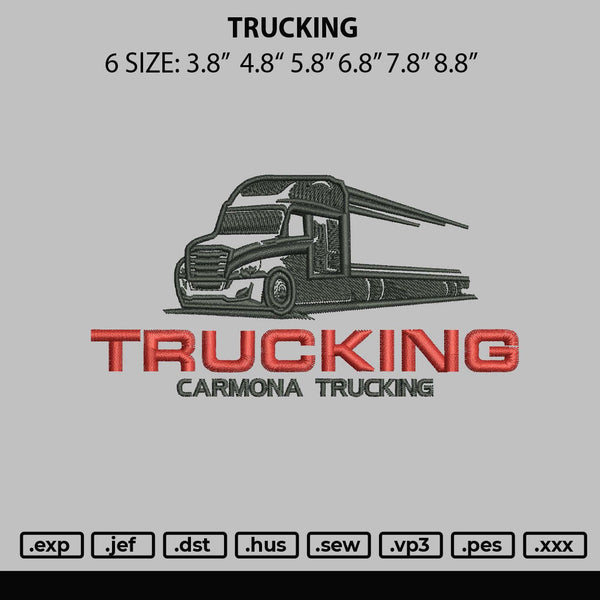 Trucking Embroidery File 6 sizes