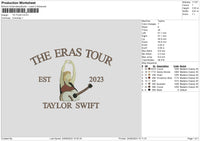 Ts Tour V1 Embroidery File 6 sizes