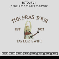 Ts Tour V1 Embroidery File 6 sizes