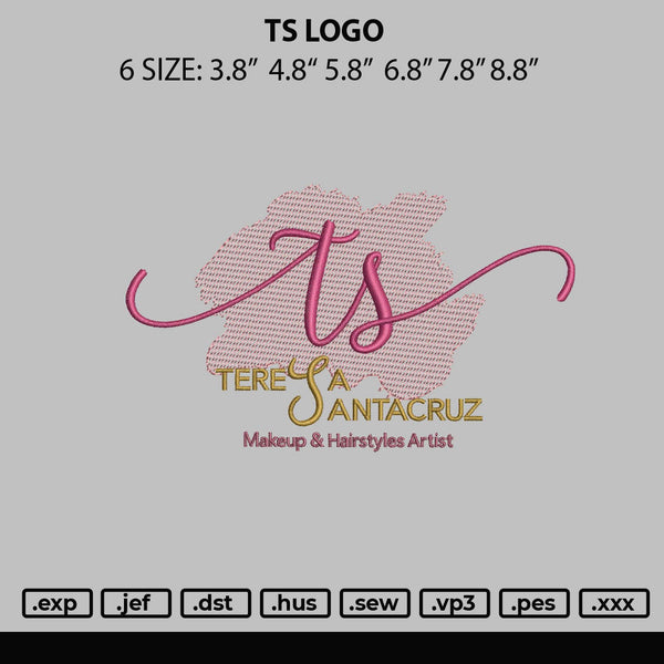 Ts Logo Embroidery File 6 sizes