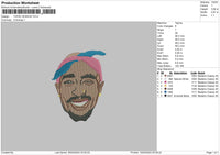 Tupac S Embroidery File 6 sizes