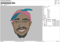 Tupac S Embroidery File 6 sizes