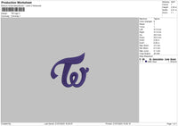 Tw Logo Embroidery File 6 sizes