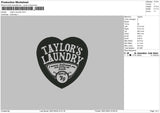 Laundry Text Embroidery File 6 sizes