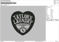 Laundry Text Embroidery File 6 sizes