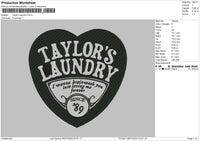 Laundry Text Embroidery File 6 sizes