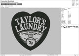 Laundry Text Embroidery File 6 sizes