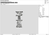 Ts Playlist Embroidery File 6 sizes