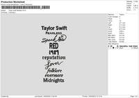 Ts Playlist Embroidery File 6 sizes