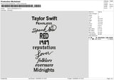 Ts Playlist Embroidery File 6 sizes