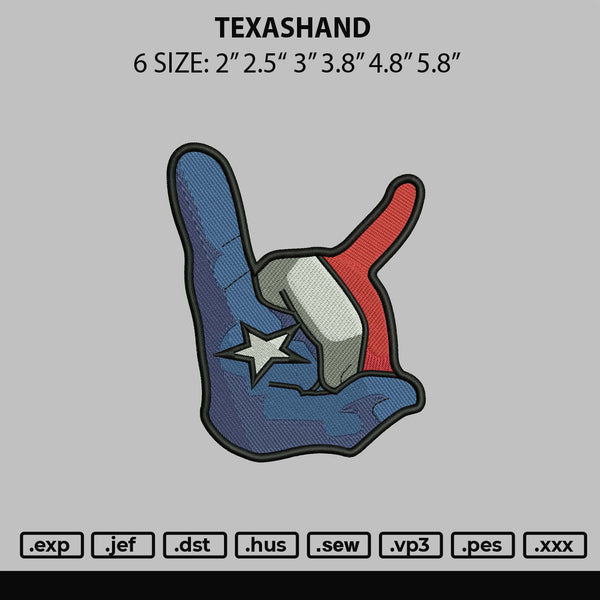 Texashand Embroidery File 6 sizes