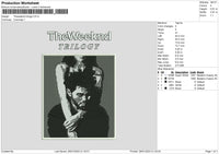 Theweeknd Bnw Embroidery File 6 sizes