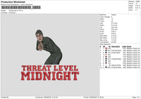 Threat Level V2 Embroidery File 6 sizes