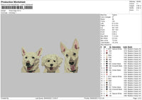 Three Dogs 0609 Embroidery File 6 sizes