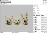 Three Dogs 0609 Embroidery File 6 sizes