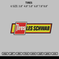 Tires Embroidery File 6 sizes