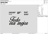 Todo Embroidery File 6 sizes