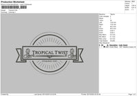 Tropical Embroidery File 6 sizes