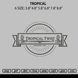 Tropical Embroidery File 6 sizes