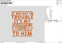 Trouble Text Embroidery File 6 sizes