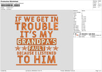 Trouble Text Embroidery File 6 sizes