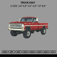 Truck 0506 Embroidery File 6 sizes