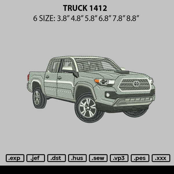 Truck 1412 Embroidery File 6 sizes