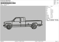 Truck Outline Embroidery File 6 sizes