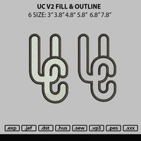 Uc V2 Fill And Outline Embroidery File 6 sizes